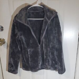 Women's Gray Faux Fur Jacket